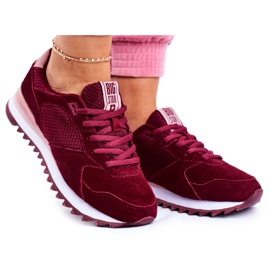 Naisten urheilukengät Sneakers Big Star Burgundy GG274522 punainen