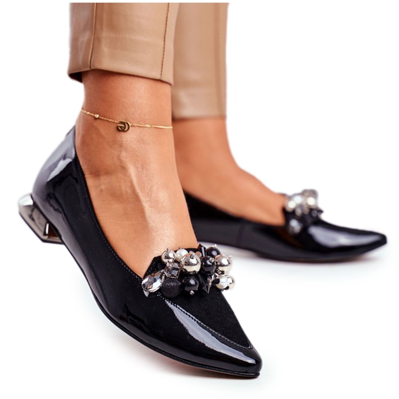 Naisten ballerinat Laura Messi Nahka Musta 2157