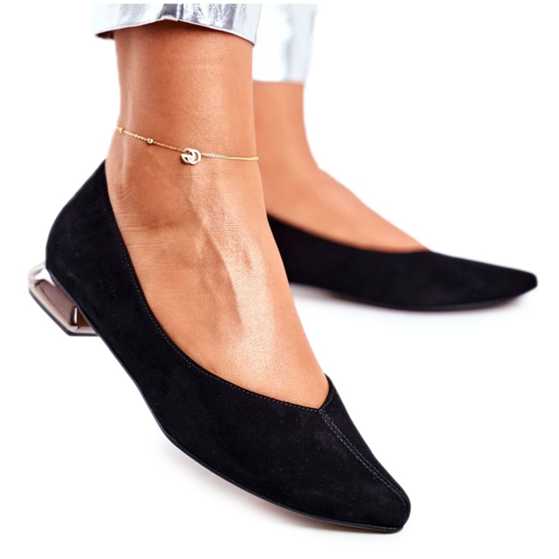 Naisten ballerinat Laura Messi Nahka Musta 2149