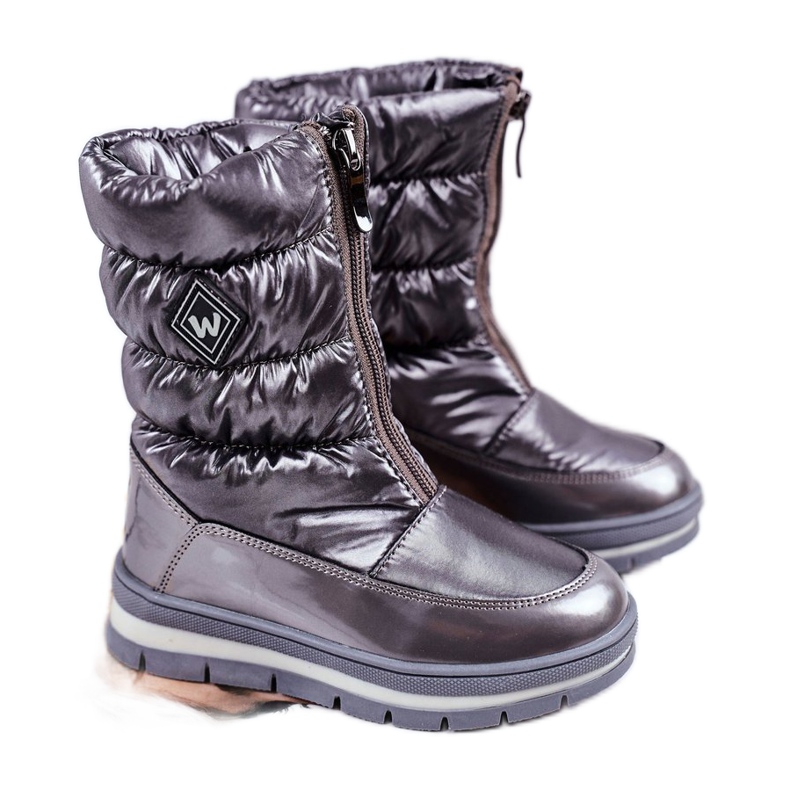 WEESTEP Lasten lumisaappaat, jotka on lämmitetty villalla tummanharmaalla äidillä