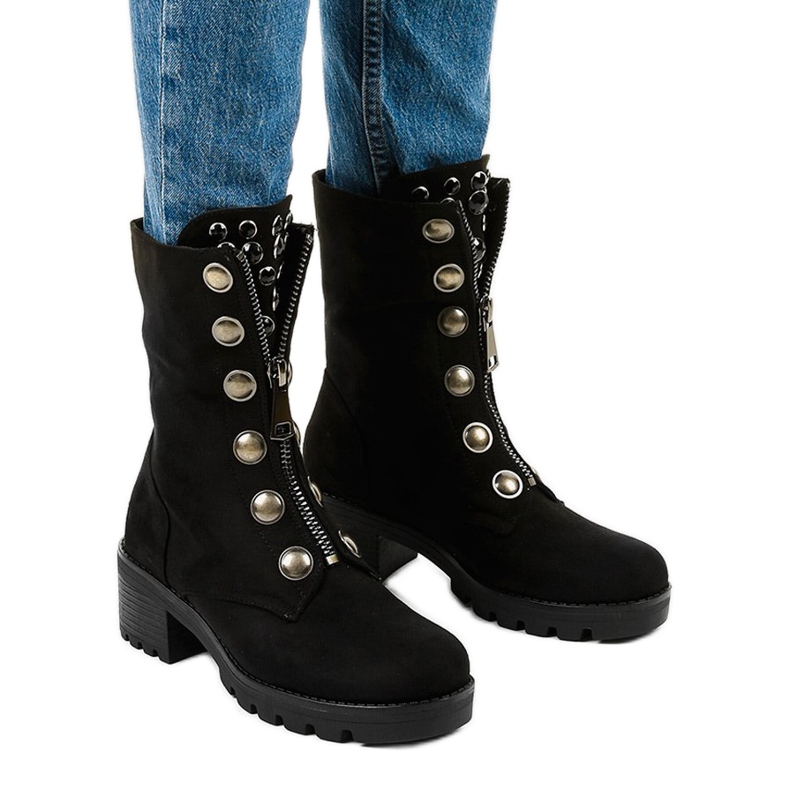 Mustat mokkanahkaiset korkeat saappaat Dalmensilta