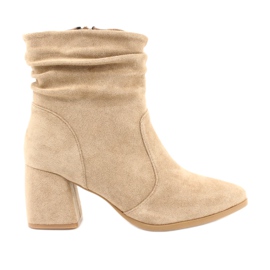 Daszyński Beige mokkanahka saappaat MR2025-10