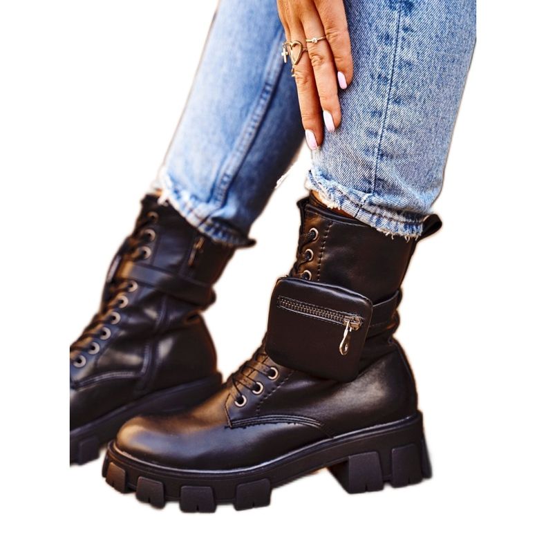 S.Barski Naisten saappaat Platform Black Lämmitetty Verdem musta