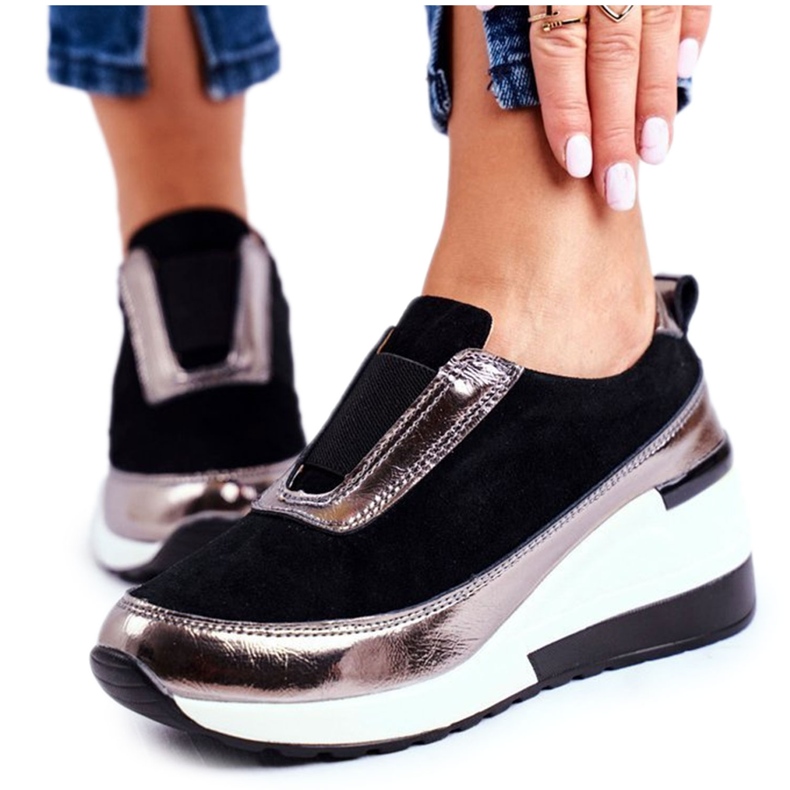 S.Barski Naisten urheilukengät Lenkkarit Musta Nahka Wilimont