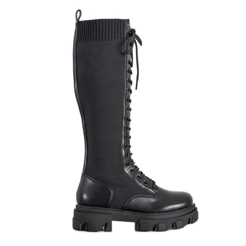 Seastar Korkeat työntekijät saappaat alustalla musta