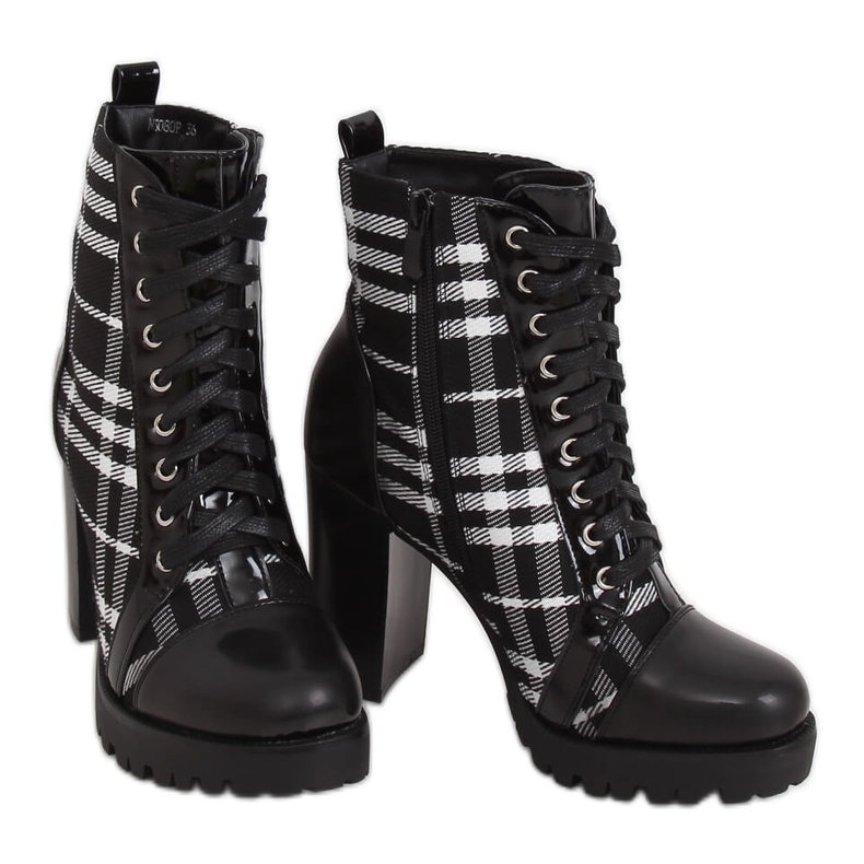 Mustat korkokengät ruudullinen musta NS080P Musta