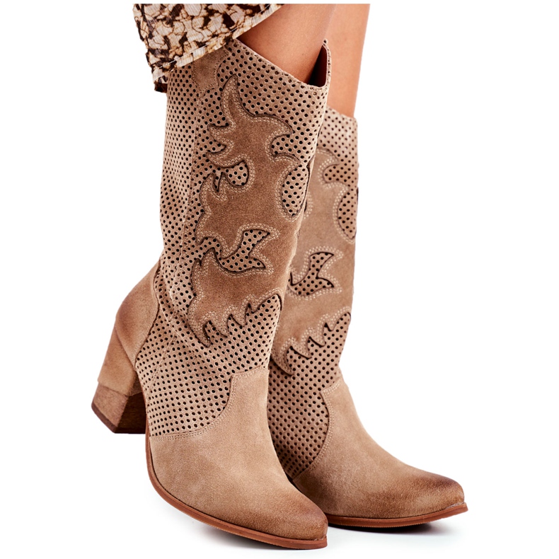 Exquisite Naisten nilkkurit korkealla korolla Beige nahka Rosemary