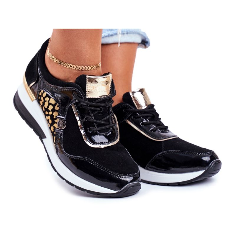 Vinceza Naisten urheilukengät Tennarit Musta Nahka 21-7778