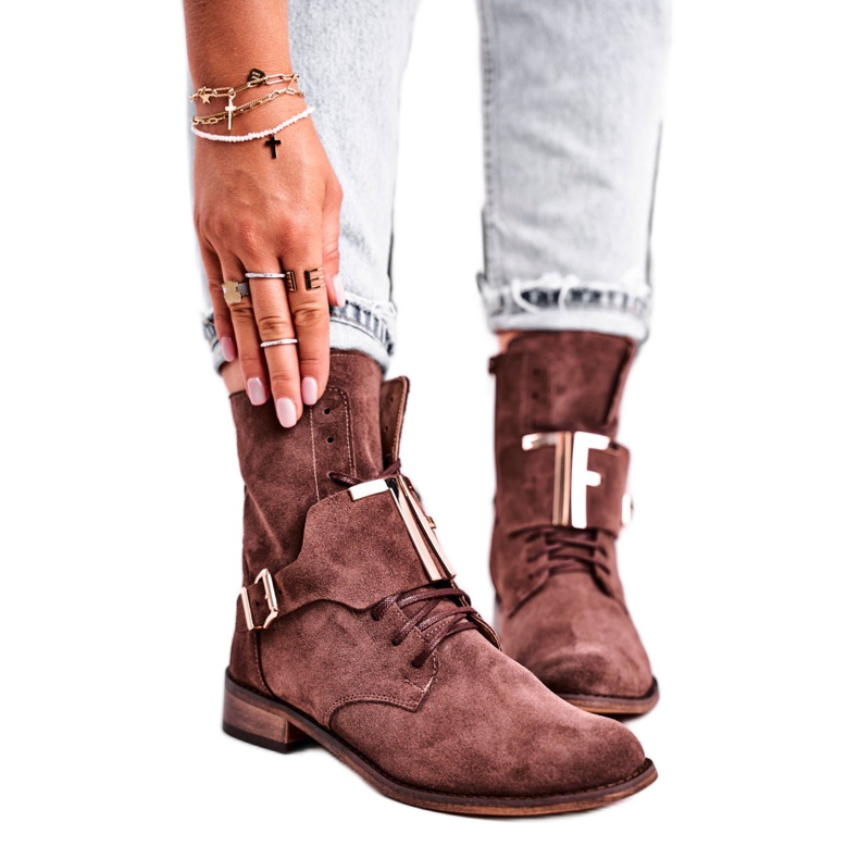 Naisten saappaat Nicole Suede Brown 2591 ruskea