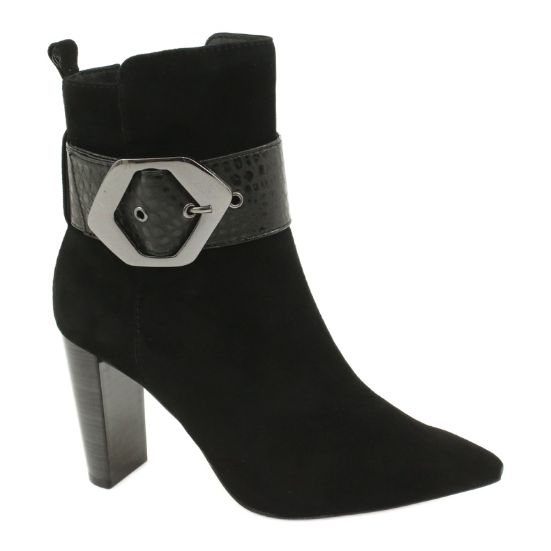 Caprice Mustat nahka saappaat solki 25317-25 025