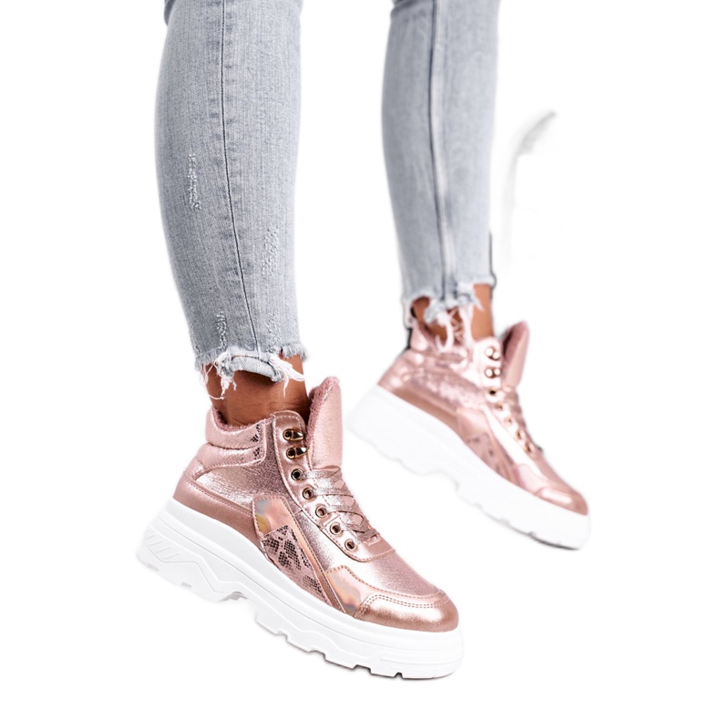 PS1 Naisten urheilukengät lämmitetty vaaleanpunainen kultainen Davan