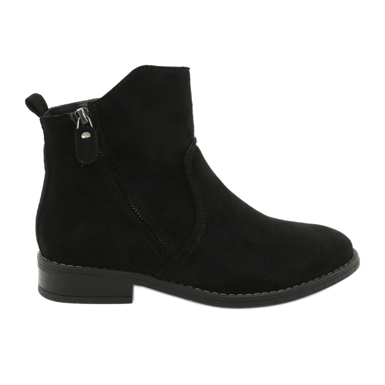 Evento Mustat mokkanahkaiset nilkkurit vetoketjuilla