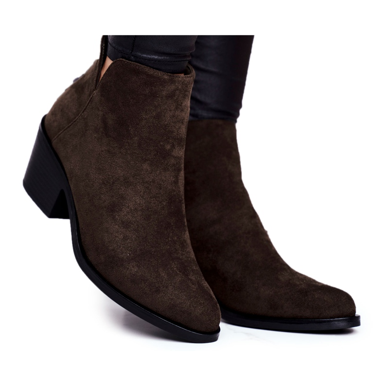 S.Barski Naisten saappaat, joissa tasainen kantapää lämmin syksy Khaki Milky