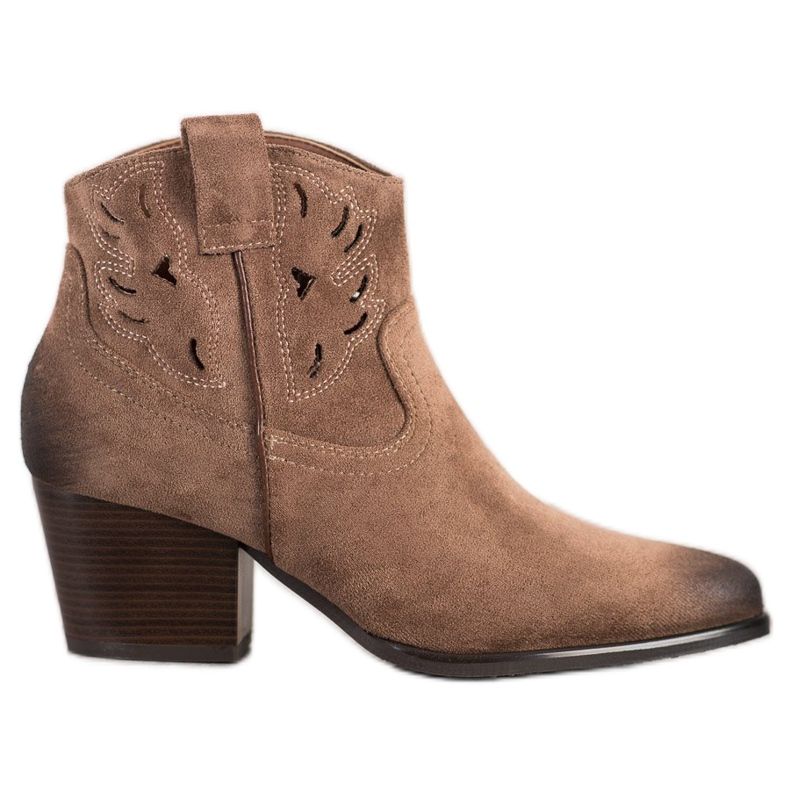 VINCEZA avoimet cowboy -saappaat beige