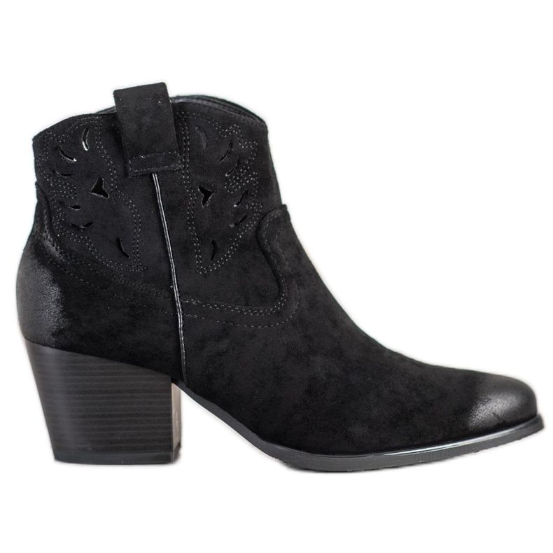 VINCEZA avoimet cowboy -saappaat musta