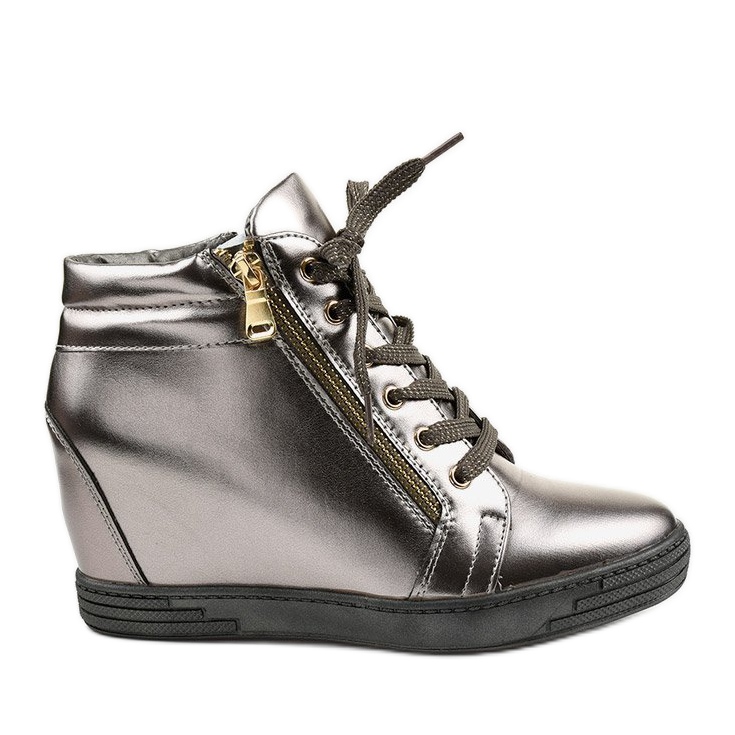 Harmaat lenkkarit kultaisella Aqiava -vetoketjulla