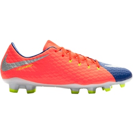 Nike Hypervenom Phelon Iii Fg 852556 409 jalkapallokengät musta, violetti, oranssi oranssi