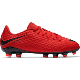Nike Hypervenom X Phelon Iii Fg Jr 852595616 jalkapallokengät punainen