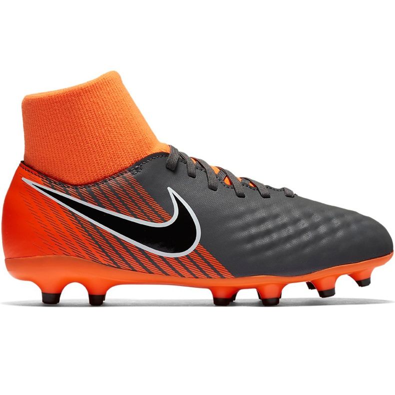 Nike Magista Obra 2 Academy Df Fg Jr AH7313 080 jalkapallokengät musta oranssi
