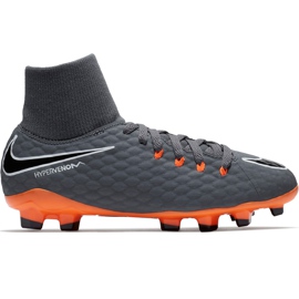 Nike Hypervenom Phantom 3 Academy Df Fg Jr AH7287 081 jalkapallokengät monivärinen harmaa