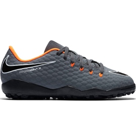 Nike Hypervenom Phantom X 3 Academy Tf Jr AH7294 081 jalkapallokengät harmaa harmaa