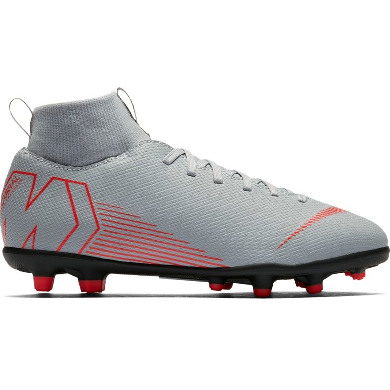 Nike Mercurial Superfly 6 Club Mg Jr AH7339 060 jalkapallokengät valkoinen harmaa