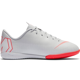 Nike Mercurial Vapor X 12 Academy Ic Jr AJ3101 060 jalkapallokengät valkoinen harmaa