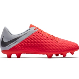 Nike Hypervenom Phantom 3 Club Fg Jr AJ4146 600 jalkapallokenkä punainen monivärinen