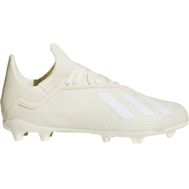 Adidas X 18.3 Fg Jr DB2417 jalkapallokengät valkoinen, kerma beige