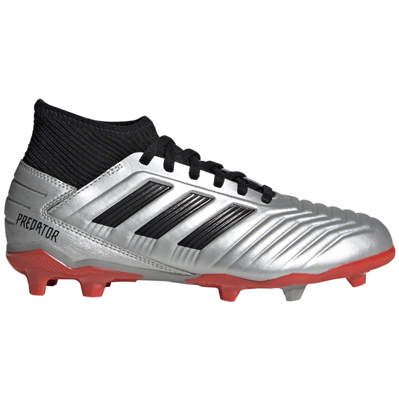 Jalkapallokengät adidas Predator 19.3 Fg Jr silver G25795 monivärinen hopea