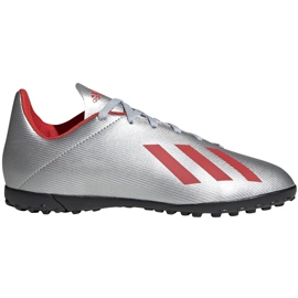 Jalkapallokengät adidas X 19.4 Tf Jr silver F35348 punainen hopea
