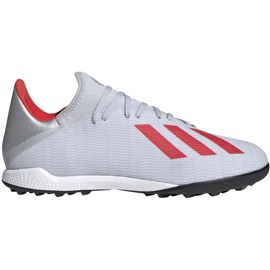Jalkapallokengät adidas X 19.3 TF hopea F35374 monivärinen harmaa
