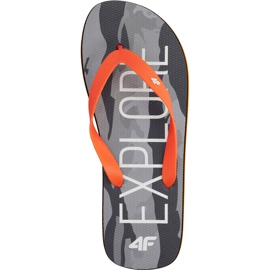 Miesten 4F tossut syvän musta oranssi H4L19 KLM001 20S harmaa