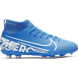 Nike Mercurial Superfly 7 Club FG / MG Junior AT8150 414 jalkapallokengät sininen sininen