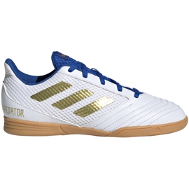 Jalkapallokengät adidas Predator 19.4 In Sala Junior valkoinen ja sininen EG2829
