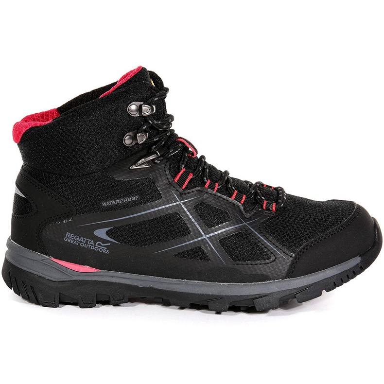 Naisten kengät Regatta Wms Kota Mid musta ja vaaleanpunainen RWF490 7HQ