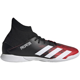 Adidas Predator 20.3 In Jr jalkapallokengät mustat ja punaiset EF1954 monivärinen