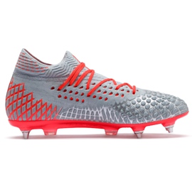 Puma Future 4.1 Netfit MxSG jalkapallokengät harmaa-oranssi 105676 01 punainen