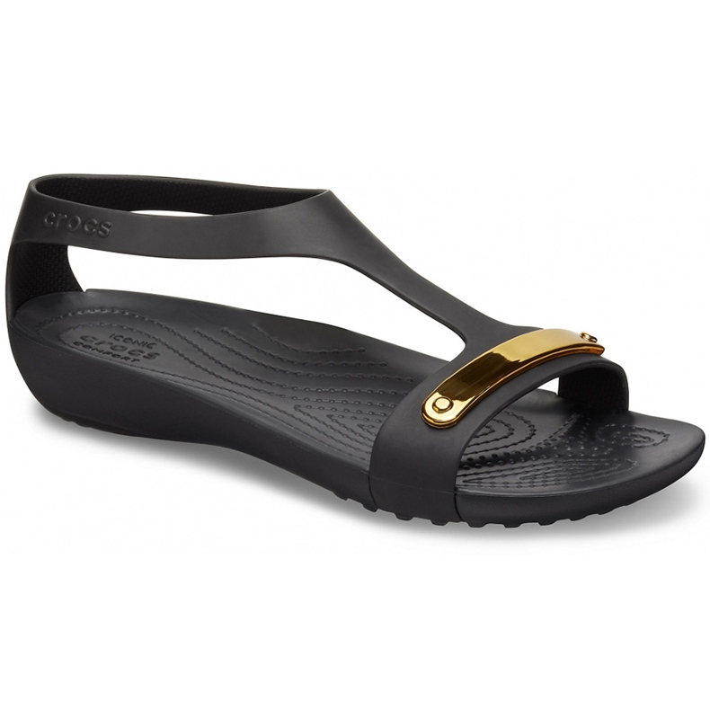 Crocs naisten sandaalit Serena Metallic Bar Sdl W musta-kulta 206421 751