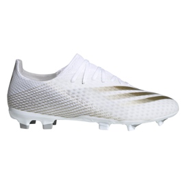 Adidas X GHOSTED.3 Fg EG8193 jalkapallokengät valkoinen, kultainen valkoinen
