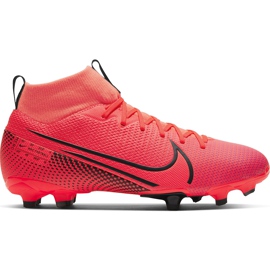 Nike Mercurial Superfly 7 Academy FG / MG Junior AT8120 606 jalkapallokenkä punainen punainen