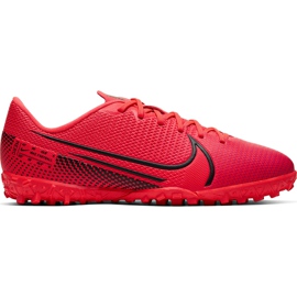 Nike Mercurial Vapor 13 Academy Tf Junior AT8145 606 jalkapallokengät punainen punainen