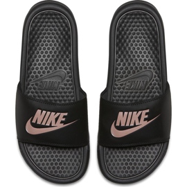 Nike Benassi Just Do It 343881007 Naisten Slide musta vaaleanpunainen