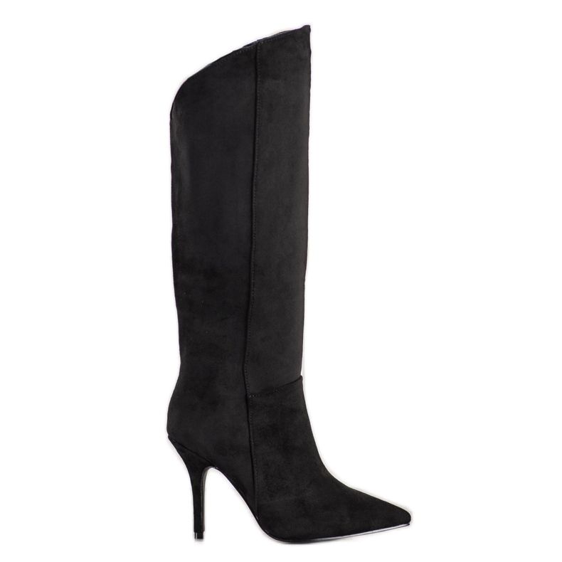 Seastar Mokkanahkakengät korkealla kantapäällä musta