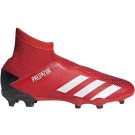 Adidas Predator 20.3 Ll Fg Jr EF1907 jalkapallokengät punainen, musta punainen