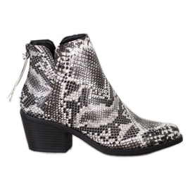 SHELOVET Snake Print Boot valkoinen musta