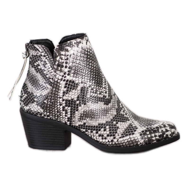 SHELOVET Snake Print Boot valkoinen musta
