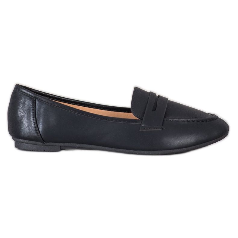 Diamantique Mustat Loaferit Eco -Nahkaa