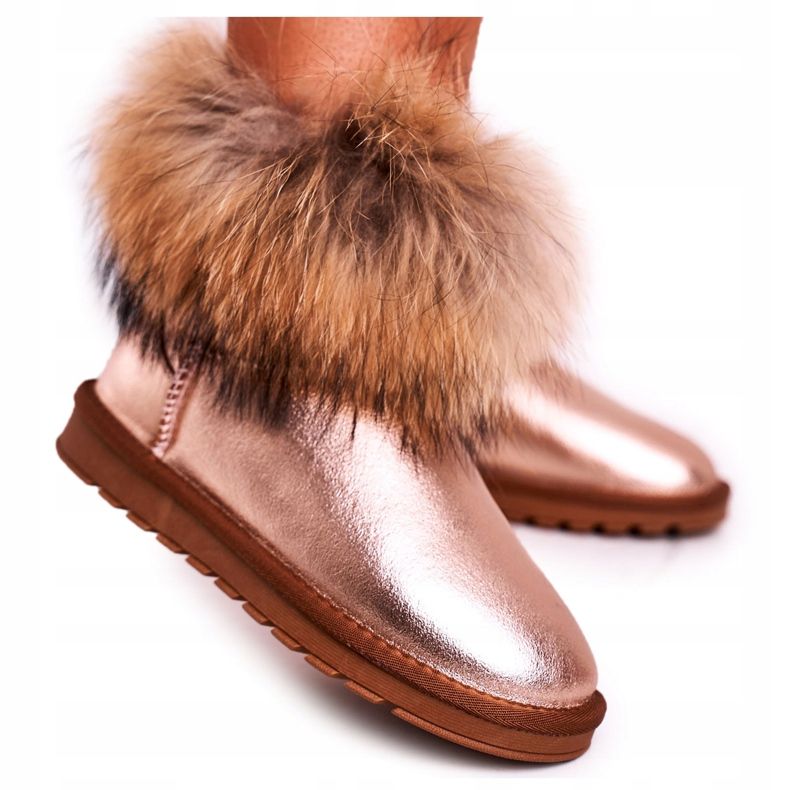 HAN Naisten nahkasaappaat turkis samppanja Snow Fox vaaleanpunainen