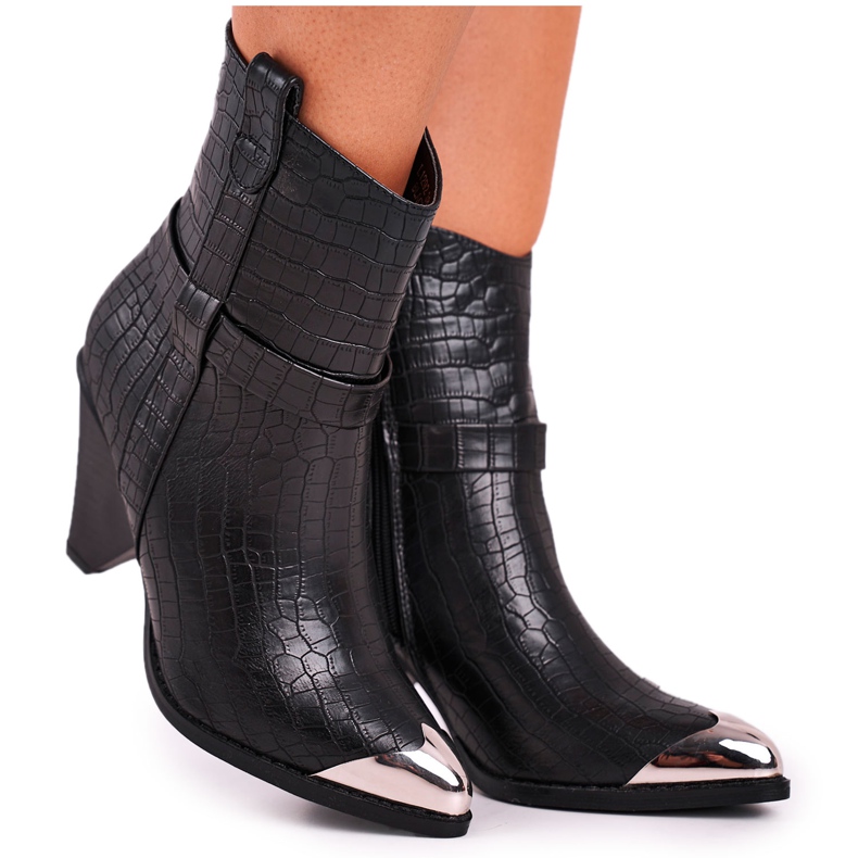 FG1 Naisten saappaat High Steel Toe Print Musta Ikuisesti